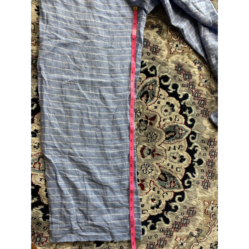 J. McLaughlin Linen Sleeveless Jumpsuit Romper Size 4 Blue White Striped Coastal - Picture 6 of 8